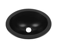 AMONIDA Évier Rond en Acier Inoxydable 304, évier Résistant aux Rayures et à la Chaleur avec Revêtement par Pulvérisation Noir, de Cuisine pour Camping-car avec Sortie de 1,6 Pouces, pour Camping-car,