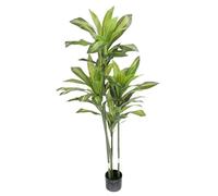 AMONIDA Faux Arbre Dracaena Fragrans, Plante Réaliste en Pot pour Espaces Intérieurs, 1 X Base, 4 X Accessoires (150cm)