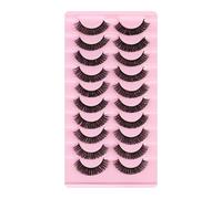 AMONIDA Faux Cils Auto-adhésifs Réutilisables Extension Naturelle Épaisse Pour Un Usage Quotidien 10 Paires Noir (3)