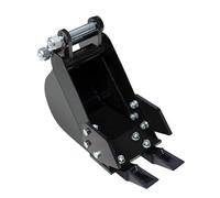 AMONIDA Godet étroit pour Mini-Pelle, Godet en Acier allié de 200 Mm, à 2 Lames Dures pour Mini-pelles de 0,8 à 2 Tonnes, Idéal pour l'excavation et Le Creusement de Pipelines