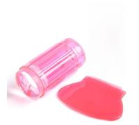 AMONIDA Grattoir de Tampon de Sceau de Vernis à Ongles Exquis pour une Utilisation Professionnelle du Nail Art, Matériau en Silicone (Rouge transparent)