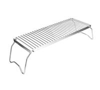 AMONIDA Grille de Camping en Acier Inoxydable pour Feu de Camp, 17,3 X | Grille de barbecue pliante, supporte 44,1 lb, support portable pour sac à dos, pique-nique, sac de transport