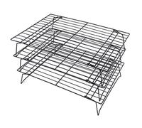 AMONIDA Grille de Cuisson de 13 Pouces, Grille de Refroidissement Empilable à 3 Niveaux, Support à Pieds Pliants avec Conception en Fil Antidérapant, Idéal pour la Cuisson du Pain, des Gâteaux, des