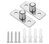 AMONIDA Guide de Plancher de Porte de Grange en Acier Inoxydable 2 Pièces, Accessoires de Quincaillerie de Porte Coulissante Robustes, Guide de avec Conception Anti-balançoire, Idéal pour les Portes