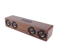 AMONIDA Haut-Parleur Bluetooth sans Fil avec Caisson de Basses au Design Rétro pour des Appels Mains Libres et Un Plaisir Musical (Grain de Bois Brun (Exportation))