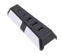 AMONIDA Hub USB 5 Ports, Conception Compacte, Extension Haute Vitesse pour Console Slim et 5 Pro avec 3 Ports USB 2.0 et 2 de Type C