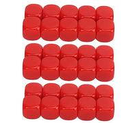 AMONIDA Jeu de 30 Dés Arrondis Vierges de 16MM, pour Les Fêtes de Jeu, Les Mathématiques Amusantes et éducatives, Utilise Une Matière Plastique (Rouge)