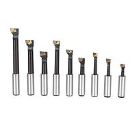 AMONIDA Jeu de Barres D'alésage en Acier Rapide 1/2 ", 9 Outils de Précision pour Tour CNC, Adaptés au Travail des Métaux