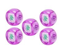 AMONIDA Jeu de Dés de Direction du Vent Mahjong 5 Pièces pour Jeux de société et Divertissement-dés en Plastique Durable Est Sud-Ouest Nord, Léger et Portable (Violet Transparent)