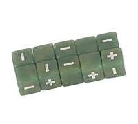 AMONIDA Jeu de Dés Gravés pour Opérations Mathématiques, pour Le Développement du Nourrisson, 20 Pièces, Symboles Plus et Moins pour l'enseignement des Mathématiques (Vert Clair)