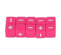 AMONIDA Jeu de Dés Gravés pour Opérations Mathématiques, pour Le Développement du Nourrisson, 20 Pièces, Symboles Plus et Moins pour l'enseignement des Mathématiques (Pink)