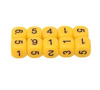 AMONIDA Jeu de Dés Numériques, 20 Pièces, Coins Ronds de Couleur Vive, Outils Pédagogiques en Plastique pour Jeux de société et Activités d'apprentissage (Yellow)