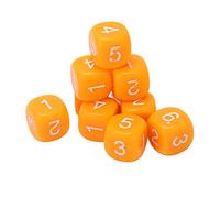 AMONIDA Jeu de Dés Numériques, 20 Pièces, Coins Ronds de Couleur Vive, Outils Pédagogiques en Plastique pour Jeux de société et Activités d'apprentissage (Orange)