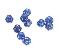 AMONIDA Jeu de Dés Polyédriques, 40 Pièces, avec Chiffres Clairs, pour l'enseignement du Jeu et Les Activités Récréatives, en Plastique Durable (Blue)