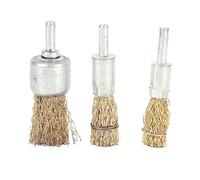 AMONIDA Jeu de Roues à Brosse Métallique Grossière, 3 Pièces, pour Fixation de Perceuse, en Acier Inoxydable Robuste pour L'élimination de la Rouille et de la Peinture