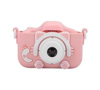 AMONIDA Jouet Amusant pour Appareil Photo Numérique Kitty de Dessin animé avec Double Caméra pour Enfants, Caméras Avant et Arrière 12 MP, Bleu (Pink)