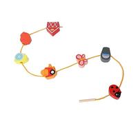 AMONIDA Jouet de Laçage en Bois pour Tout-Petits, 1 à 3 Ans | Jeu de perles à enfiler, formes épaisses, activité de comptage pour filles et garçons, motricité fine