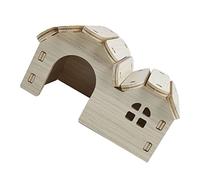 AMONIDA Jouet de Maison de Hamster en Bois, Cachette Durable et Résistante aux Morsures pour Hamsters, Idéal pour Le Divertissement et l'exercice, Couleur Naturelle des Bûches, 1 Paquet (Nid de