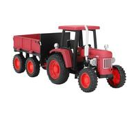 AMONIDA Jouet de Tracteur Vintage, Modèle de Véhicule de Remorque à 4 Roues avec Design Rétro, Tracteur Artisanal, Idéal pour l'affichage et Le Jeu au Bureau à Domicile (Rouge)