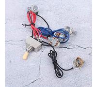 AMONIDA Kit de Faisceau de Câblage de Guitare, Kit de Commutateur 3 Voies pré-câblé 2V2T1J, Faisceau de Contrôle de tonalité de Volume pour Accessoires de Fil de Guitare électrique (chapeau jaune)