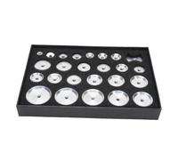 AMONIDA Kit de Matrices de Presse de Montre en Aluminium 25 Pièces, Matrices de Fermeture de Boîtier Arrière, de Machine de Capsulage de Modèle de Table pour Fermer Le Couvercle, Idéal pour