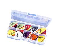 AMONIDA Kit de Médiators de Guitare 50 Pièces, Médiators en Plastique givré, Remplacement de Professionnels avec Boîte de Rangement, Idéal pour Jouer de la Guitare, s'entraîner et Jouer