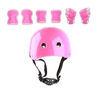 AMONIDA Kit de Protection de Casque pour Enfants, Kit de Protection de Patin pour Casque de Patinage en Mousse EPS Haute densité en ABS (Rose)