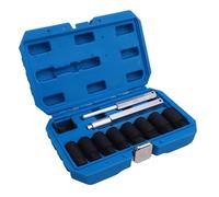 AMONIDA Kit de Retrait D'écrous de Roue à Impact 1/2", Ensemble D'extracteurs de Boulons sans Effort pour Roues Endommagées et Gelées, Idéal pour les SUV et les Bateaux, 10 Pièces, Conception Durable