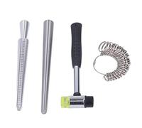 AMONIDA Kit de Taille de Mandrin D'anneau pour la Fabrication de Bijoux, Facile à Utiliser, Matériau Durable, Marteau en Caoutchouc Inclus