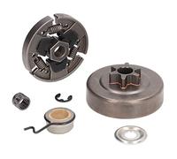 AMONIDA Kit D'embrayage de Tronçonneuse, Pignon 3/8 LP | Acier allié de qualité, convient à 017 018, facile à installer, avec composants essentiels