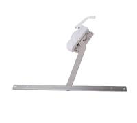 AMONIDA Kit d'opérateur à Bras Unique Contour, Remplacement de Manivelle de Fenêtre Gauche, Kit de Couvercle Amovible Blanc avec Poignée en Métal, Idéal pour Fenêtre en Bois et Aluminium de 300 Mm,