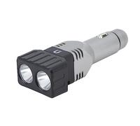 AMONIDA Lampe de Poche à Brancher pour Voiture, Super Lumineuse, pour Utilisation D'urgence en Camping et Randonnée, Alliage D'aluminium Durable, 1 unité (Lumières doubles)