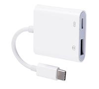 AMONIDA Lecteur de Carte Mémoire Haute Vitesse Type C vers OTG USB3.0 pour des Transferts de Fichiers Faciles avec Port de Chargement Portable 5.5 "1 Pièce