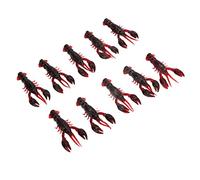 AMONIDA Leurre de Pêche Souple Crawdad Appât Haute Simulation pour la Pêche en Plein Air 10 Pièces Leurres de Crevettes en PVC Souple 5.5 Cm (Un Paquet de dix)