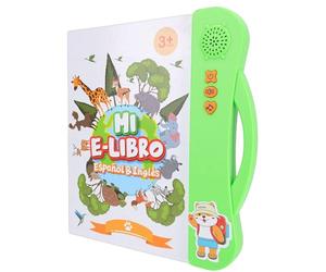 AMONIDA Livre d'apprentissage Parlant Espagnol Anglais, Livre Tactile Interactif Bilingue, d'apprentissage pour Enfants avec Fonction Pointer et Lire, Idéal pour Les Compétences Linguistiques et Le