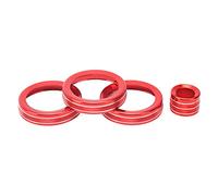 AMONIDA Lot de 4 Garnitures de Bouton de Climatisation, Réglage de Volume de Luxe pour 2012-2018, Alliage D'aluminium Durable, Installation Facile (rouge)