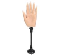 AMONIDA Main de Mannequin en Silicone avec Support D'aspiration à 360 Degrés et Fente pour Ongles Intégrée pour la Pratique des Ongles en Acrylique et de L'art du Tatouage pour les Débutants (Main