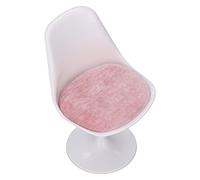 AMONIDA Maison de Poupée ABS Blanc Rose Chaise de Bureau Rotative pour Maison de Poupée 1:6 Meilleurs Cadeaux pour Les Joueurs Accessoire de de (sans Accoudoir)