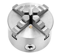 AMONIDA Mandrin de Tour à Centrage Automatique de 4 Pouces, Conception Durable à 4 Mâchoires, Préhension de Haute Précision pour le Travail des Métaux et le Travail du Bois, Taille 100 Mm
