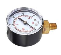 AMONIDA Manomètre à Cadran de 50 Mm, Construction en Laiton Durable pour les Tests de L'air, de L'eau, de L' et du Gaz, Connexion 1/8 BSPT (0-30psi 0-2bar)
