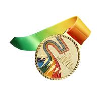 AMONIDA Médaille du Gagnant Ruban coloré Médaille de Participation Robuste pour Compétition Sportive Alliage de Zinc Durable 1 Pièce (Gold)