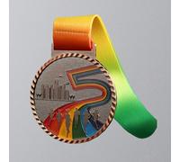 AMONIDA Médaille du Gagnant Ruban coloré Médaille de Participation Robuste pour Compétition Sportive Alliage de Zinc Durable 1 Pièce (Cuivre)