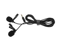 AMONIDA Micro Cravate, Micro-Cravate À Pince, Microphone à Revers Lavalier à Double Tête Noir, Aucune Installation de Pilote Requise Micro à Clip