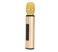 AMONIDA Microphone Bluetooth sans Fil K6, Conception Ergonomique Multifonction pour Les Fêtes karaoké, Portable, ABS (Gold)