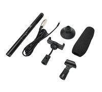 AMONIDA Microphone D'interview Filaire Professionnel, Microphone Portatif de Journaliste pour Journalistes, événements en Plein Air, Matériau PVC