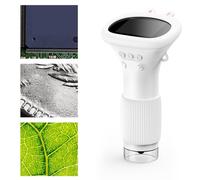 AMONIDA Microscope à écran 2 Pouces Zoom 100 à 1000X Microscope Numérique Portable 2MP avec 8 LED 6 Niveaux de luminosité Prise en Charge de Type C pour Connexion PC Imagerie HD e (White)