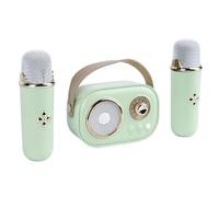 AMONIDA Mini Machine à karaoké, Ensemble de Haut-parleurs Portables avec 2 Micros et Connexion Bluetooth pour Les Fêtes