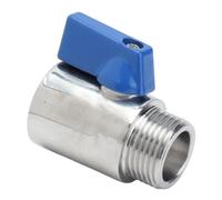 AMONIDA Mini Robinet à Bille de 5/8 Pouces, Vanne Quart de Tour en Acier Inoxydable 304 avec Système de Prévention des éruptions, pour Pomme de Douche, Camping-car, économie d'eau, Bière, Robinet de