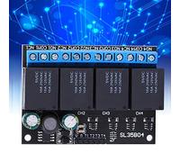 AMONIDA Module de Relais Bistable 4 Canaux 6-24V, Interrupteur à | impulsion de bas niveau, 250 V 10 A AC, 30 V 10 A DC, boîtier métallique, courant statique 2 mA.