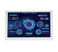 AMONIDA Moniteur CPU d'Ordinateur, Moniteur de Température d'Ordinateur économie d'énergie Résolution 800x480 luminosité Réglable Multifonction 5 Pouces IPS pour Ordinateur de Bureau